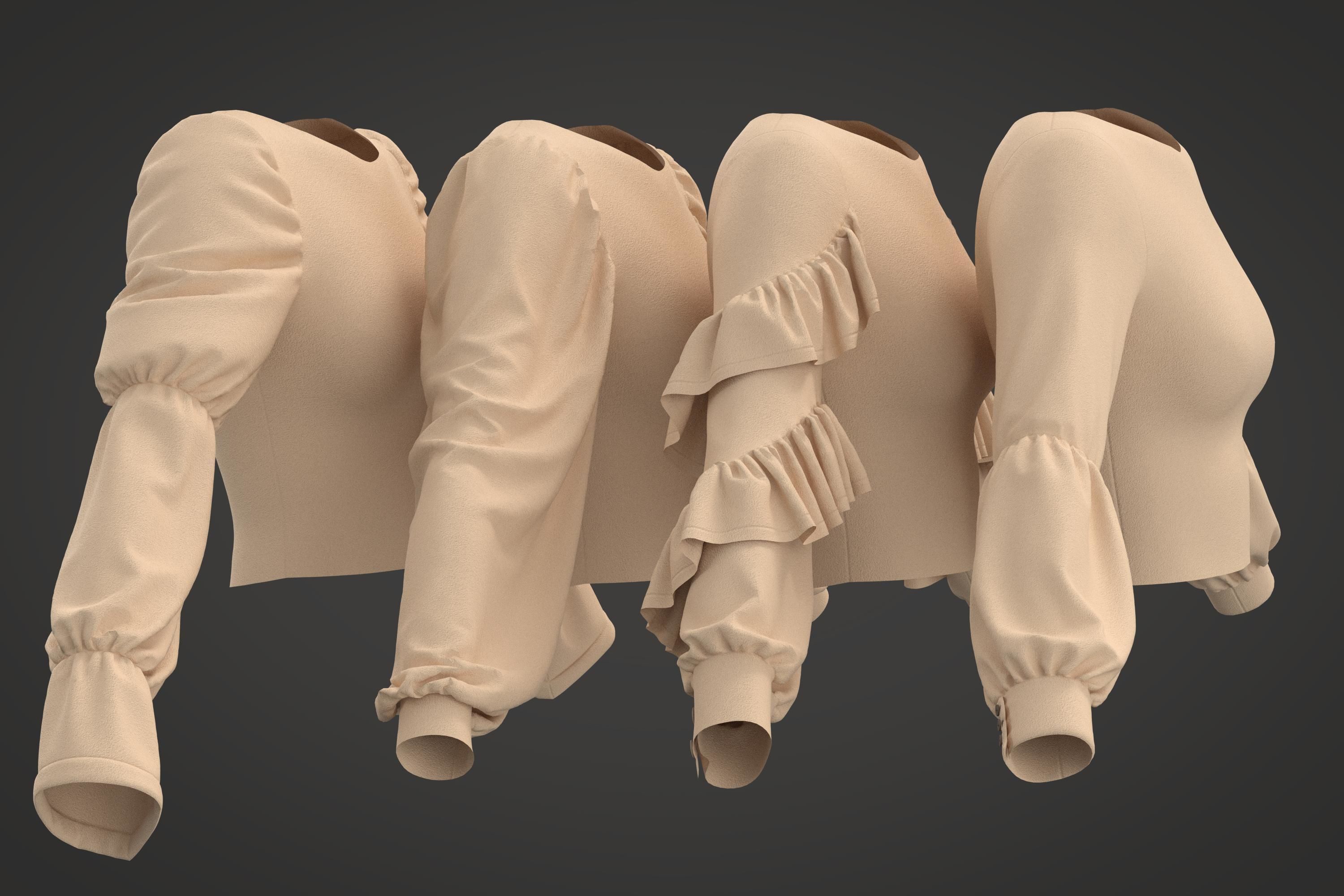 40 Women Sleeves 3D model_3