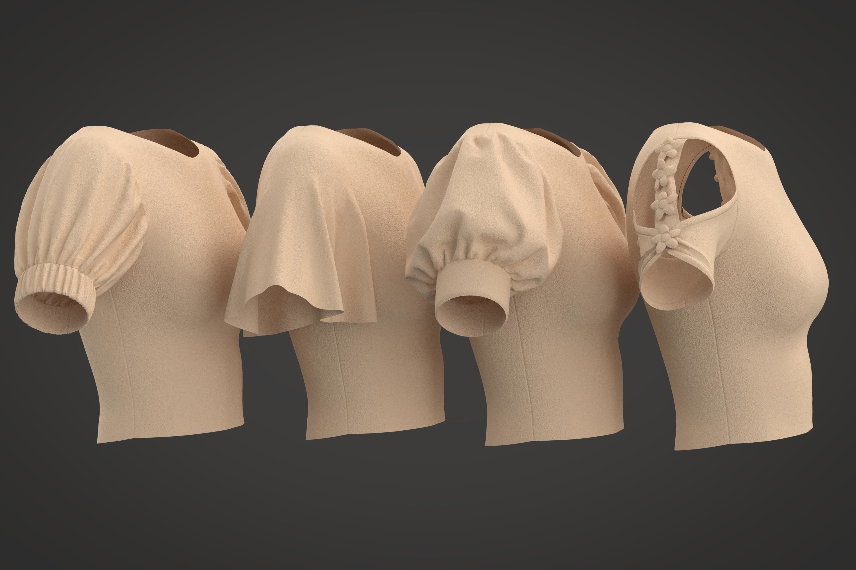 40 Women Sleeves 3D model_6