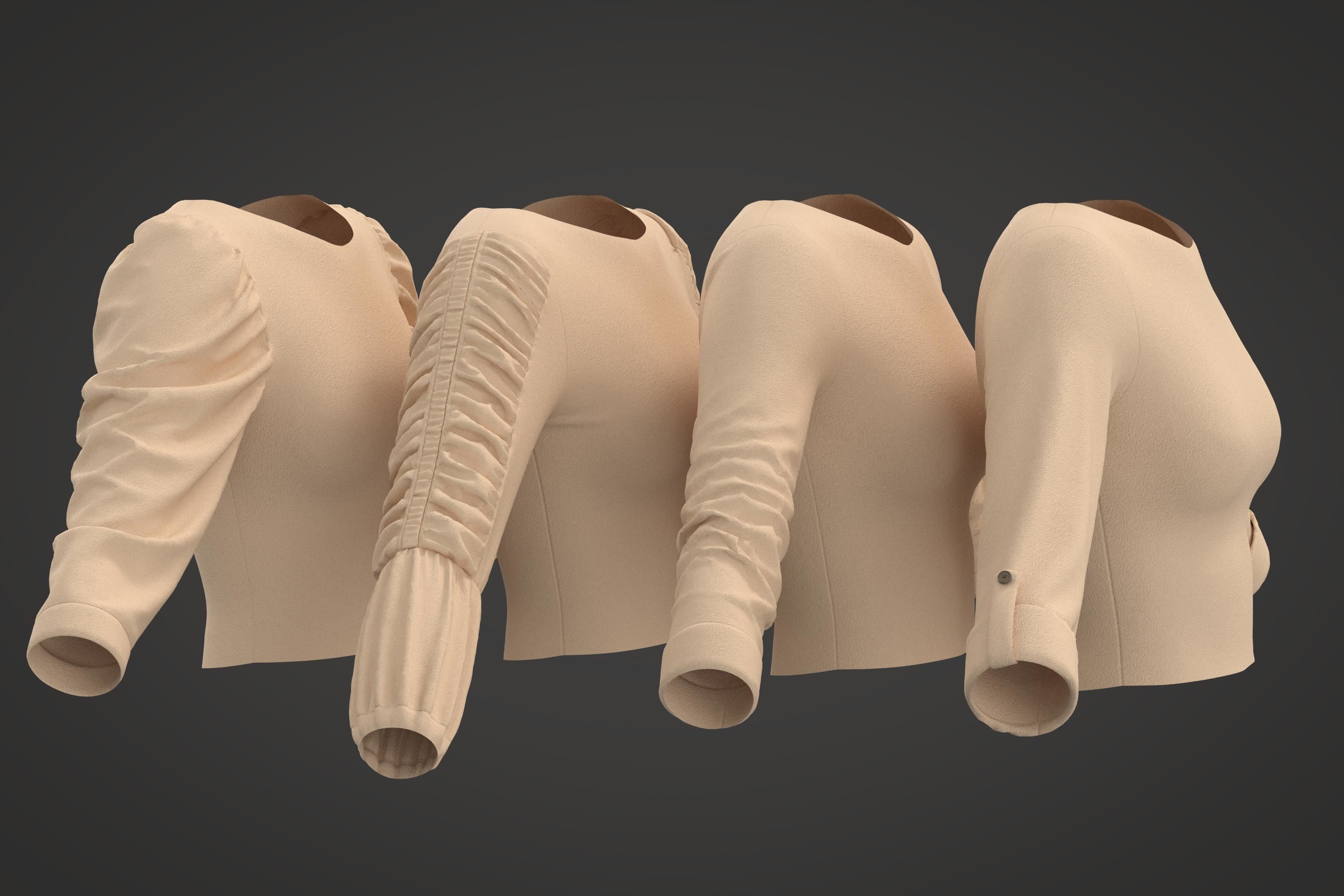 40 Women Sleeves 3D model_5