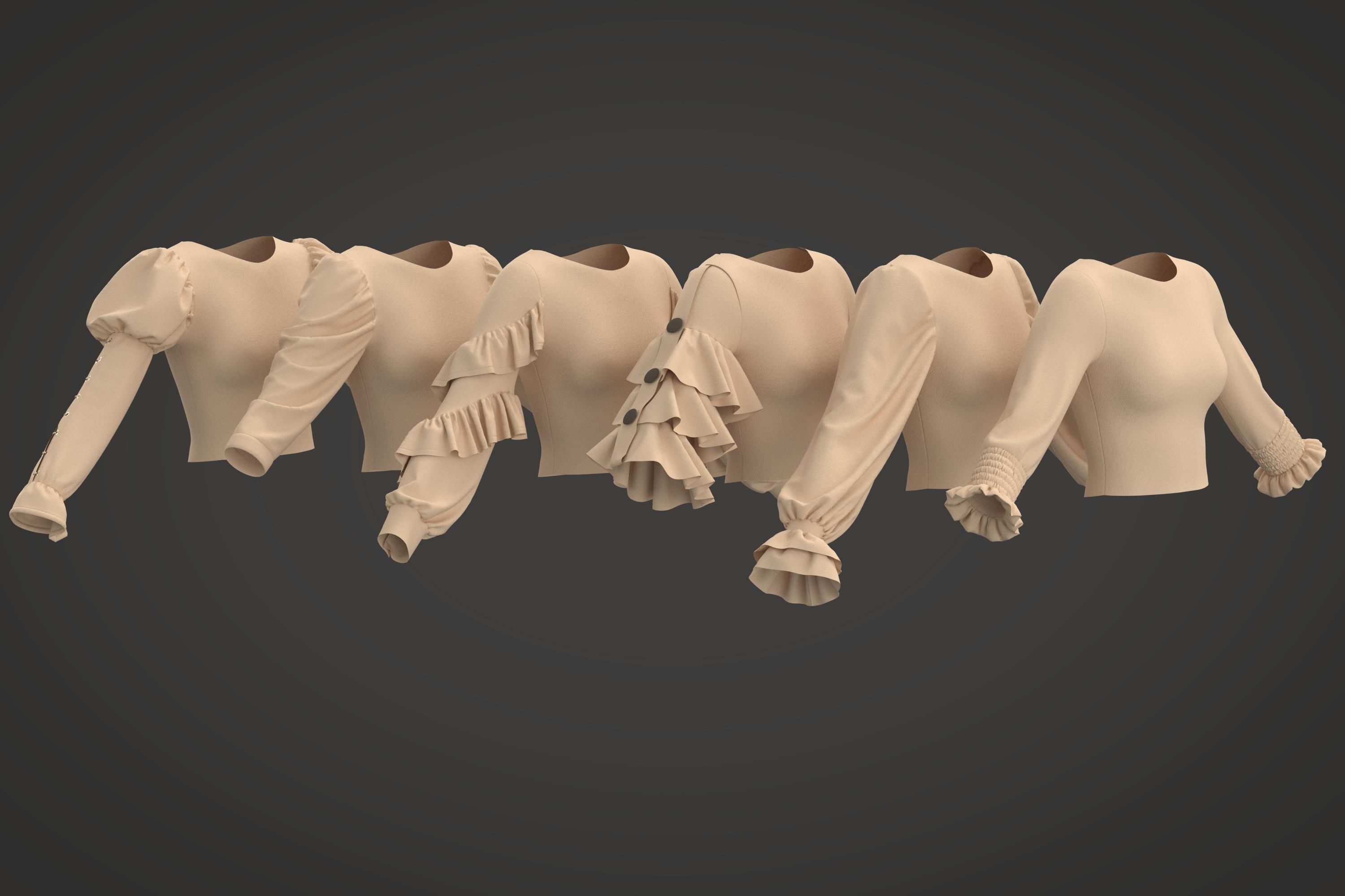 40 Women Sleeves 3D model_13