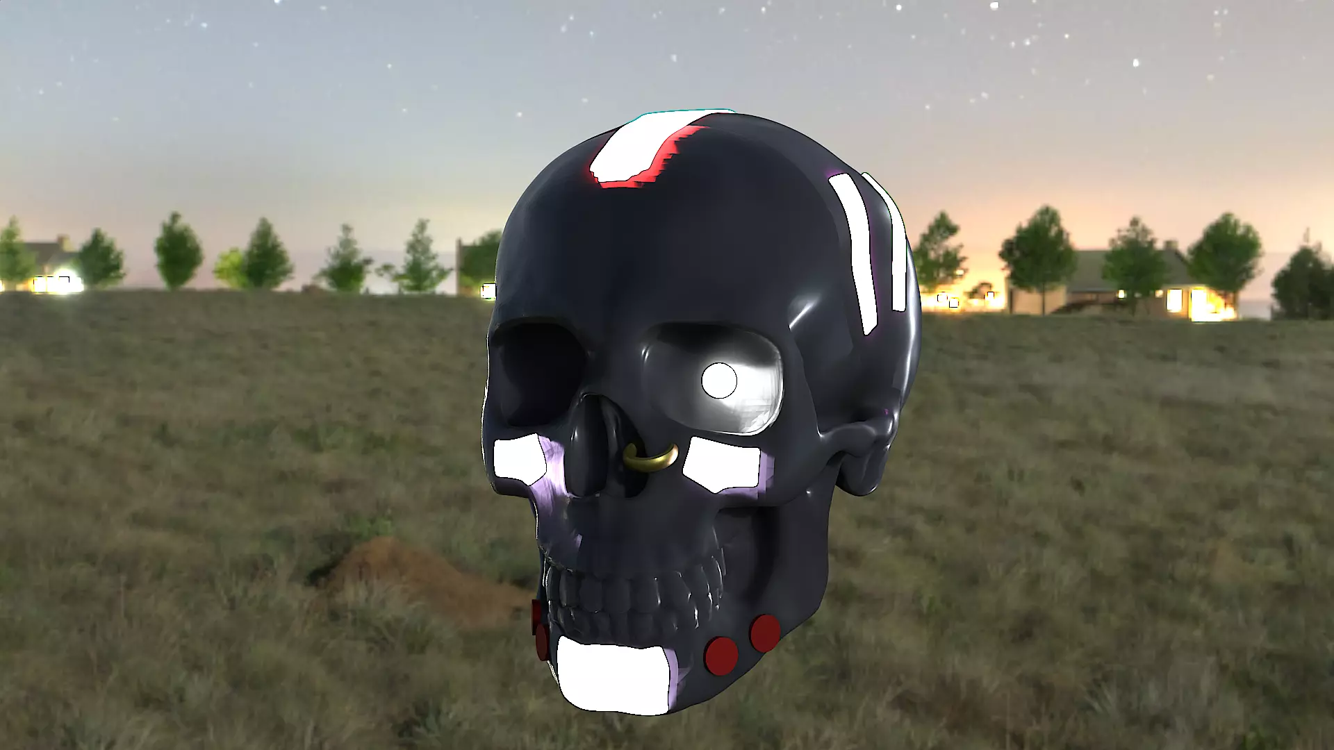 cyber skull low-poly 3D model Free low-poly 3D model