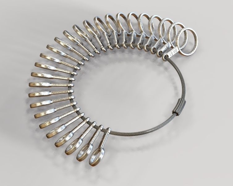 Steel Finger Ring Sizer 3D print model_24