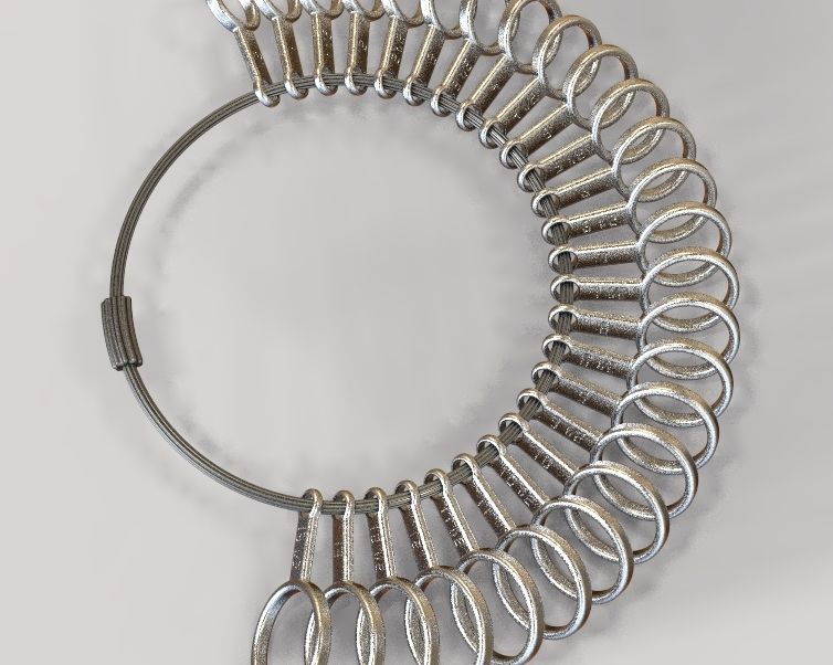 Steel Finger Ring Sizer 3D print model_18