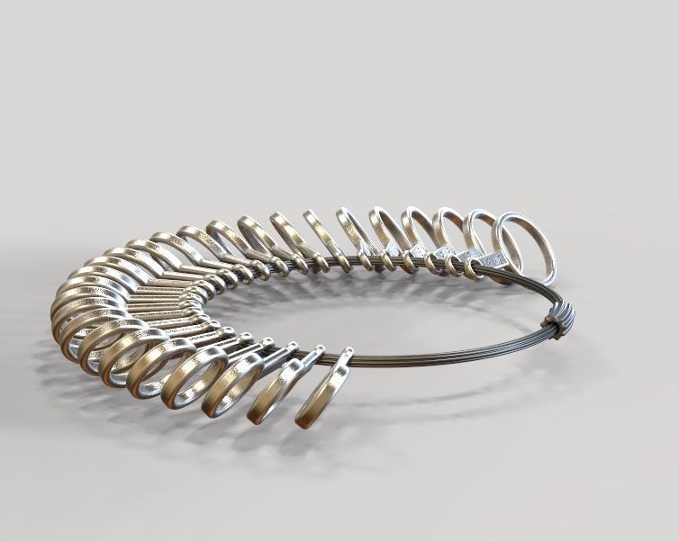 Steel Finger Ring Sizer 3D print model_23