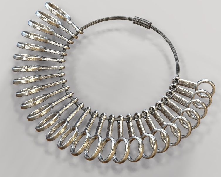 Steel Finger Ring Sizer 3D print model_21