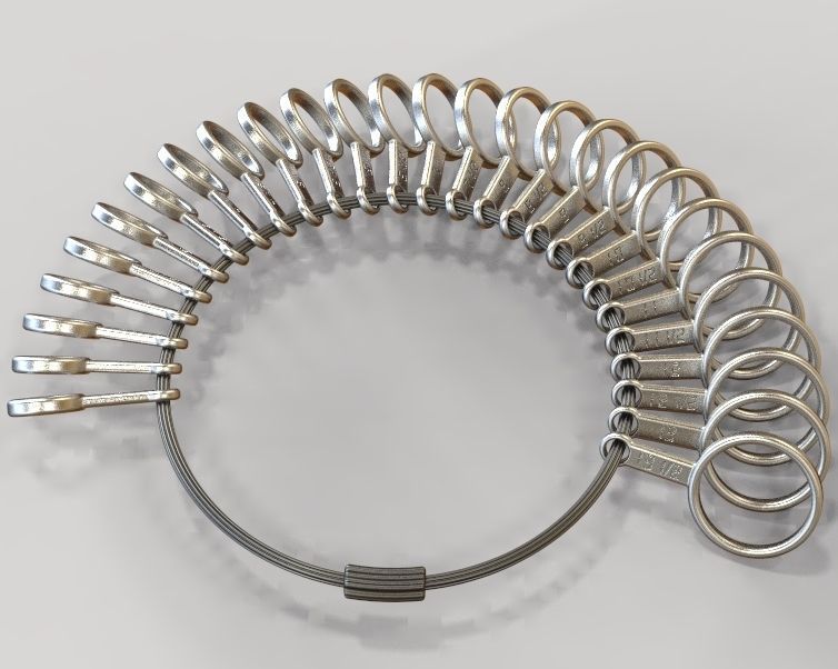 Steel Finger Ring Sizer 3D print model_2