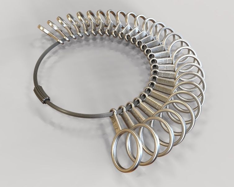 Steel Finger Ring Sizer 3D print model_6