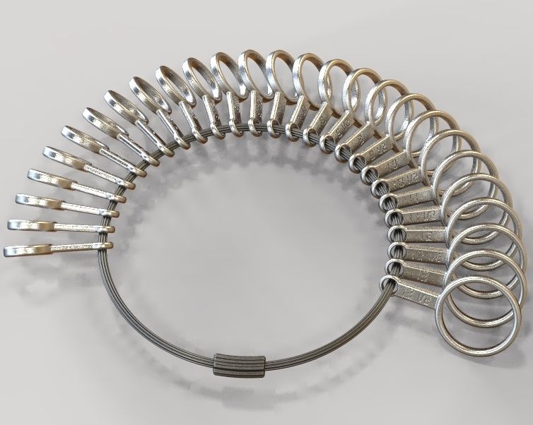 Steel Finger Ring Sizer 3D print model_12