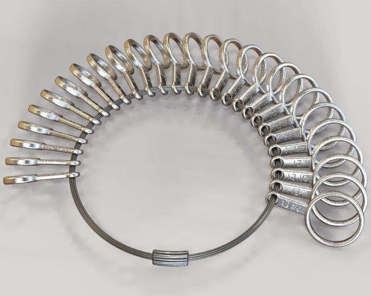 Steel Finger Ring Sizer 3D print model_14