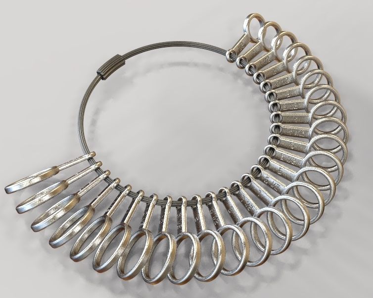 Steel Finger Ring Sizer 3D print model_19