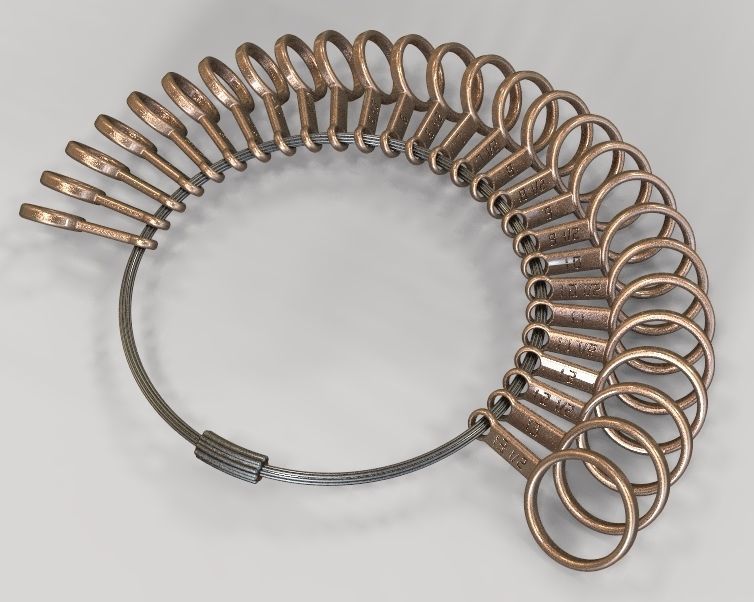 Steel Finger Ring Sizer 3D print model_3