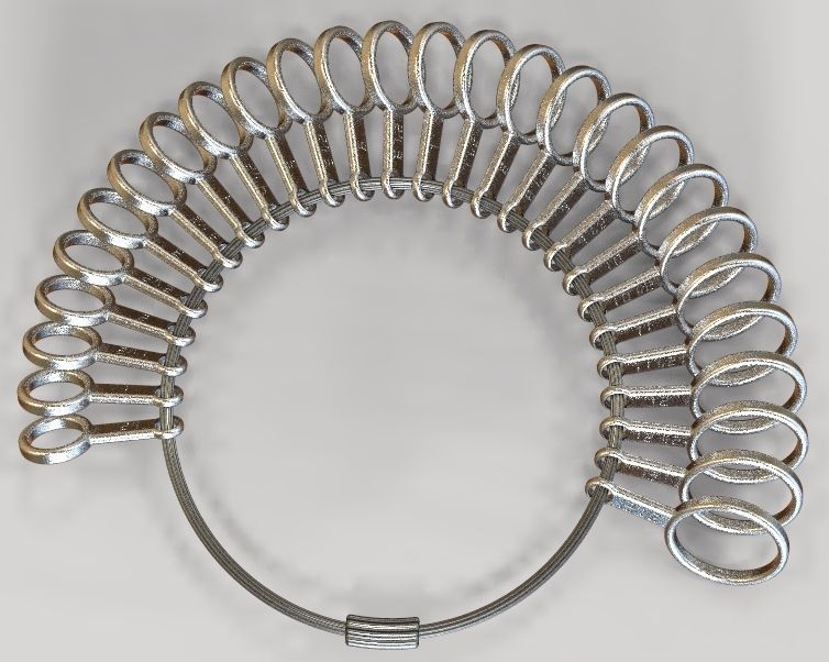 Steel Finger Ring Sizer 3D print model_15