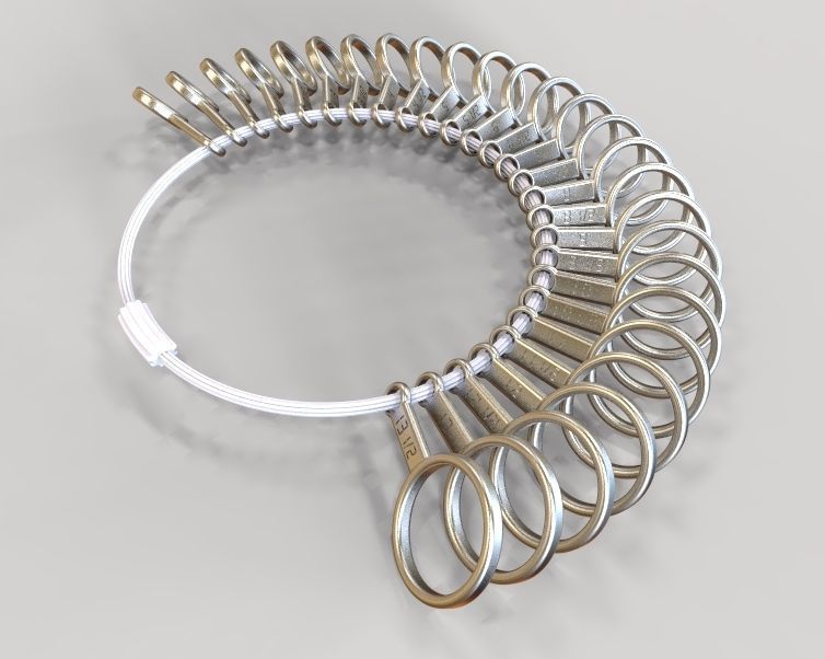 Steel Finger Ring Sizer 3D print model_5