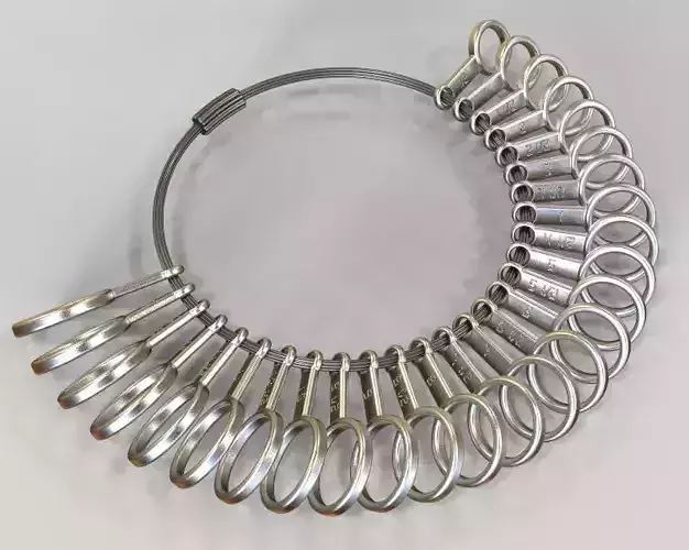 Steel Finger Ring Sizer 3D print model Steel Finger Ring Sizer 3D print model