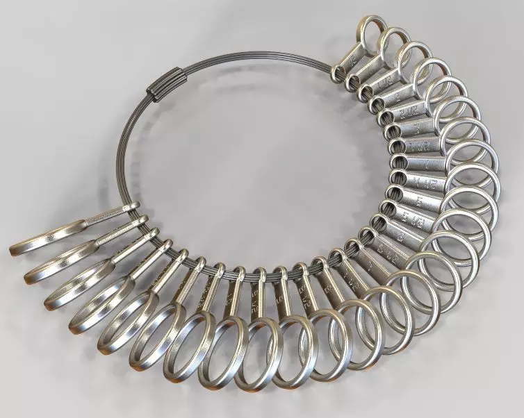 Steel Finger Ring Sizer 3D print model_0