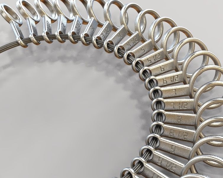 Steel Finger Ring Sizer 3D print model_1