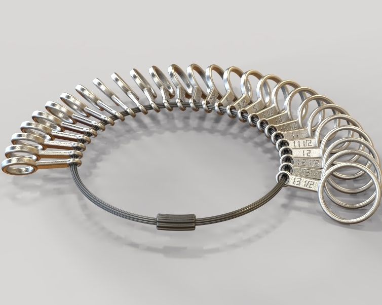 Steel Finger Ring Sizer 3D print model_13