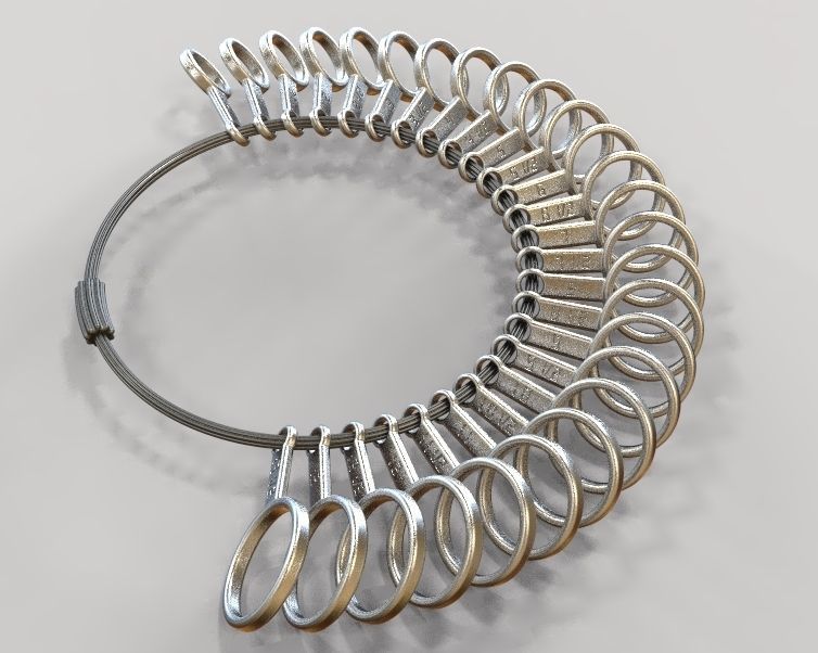 Steel Finger Ring Sizer 3D print model_11