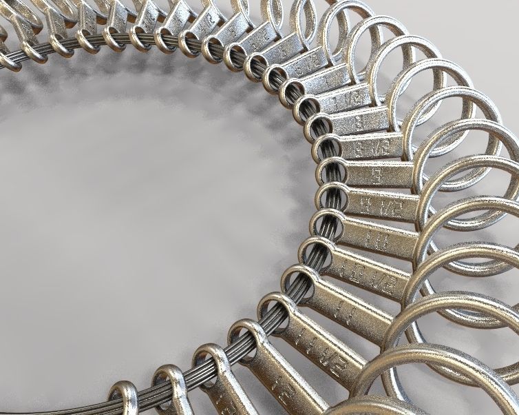 Steel Finger Ring Sizer 3D print model_8