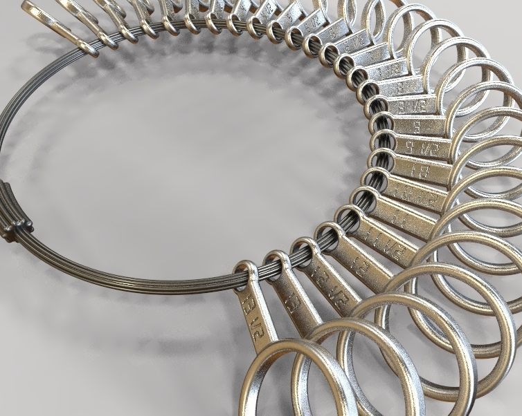 Steel Finger Ring Sizer 3D print model_7