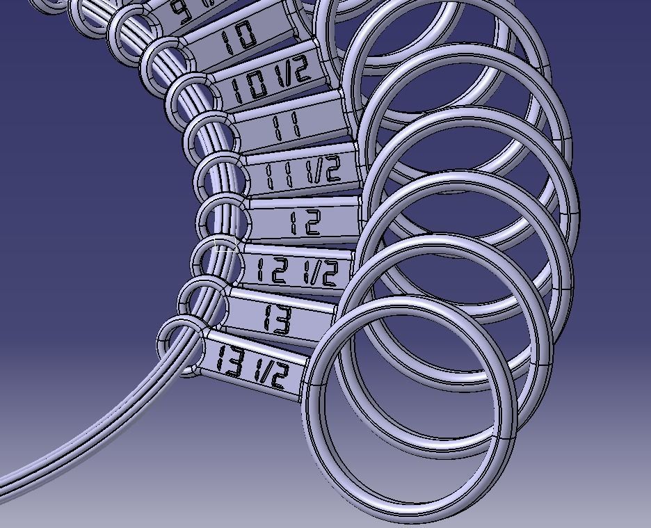 Steel Finger Ring Sizer 3D print model_41
