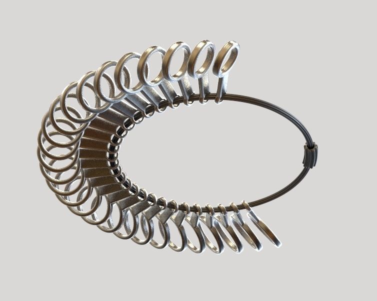 Steel Finger Ring Sizer 3D print model_22