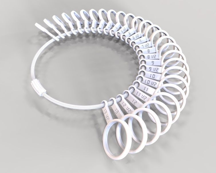 Steel Finger Ring Sizer 3D print model_4