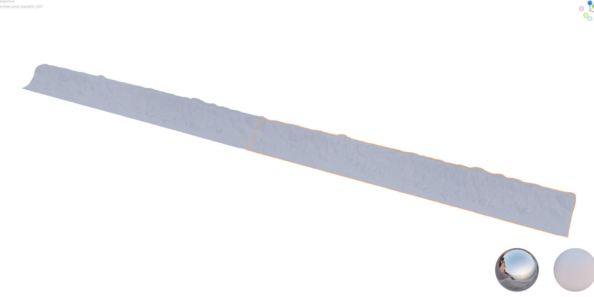 8k seamless snow border 01 3D model_13