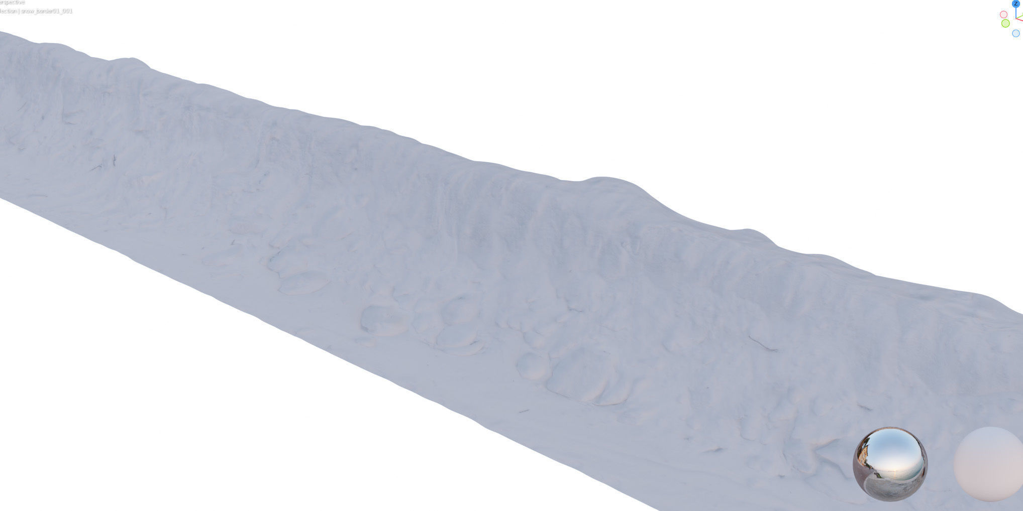 8k seamless snow border 01 3D model_7