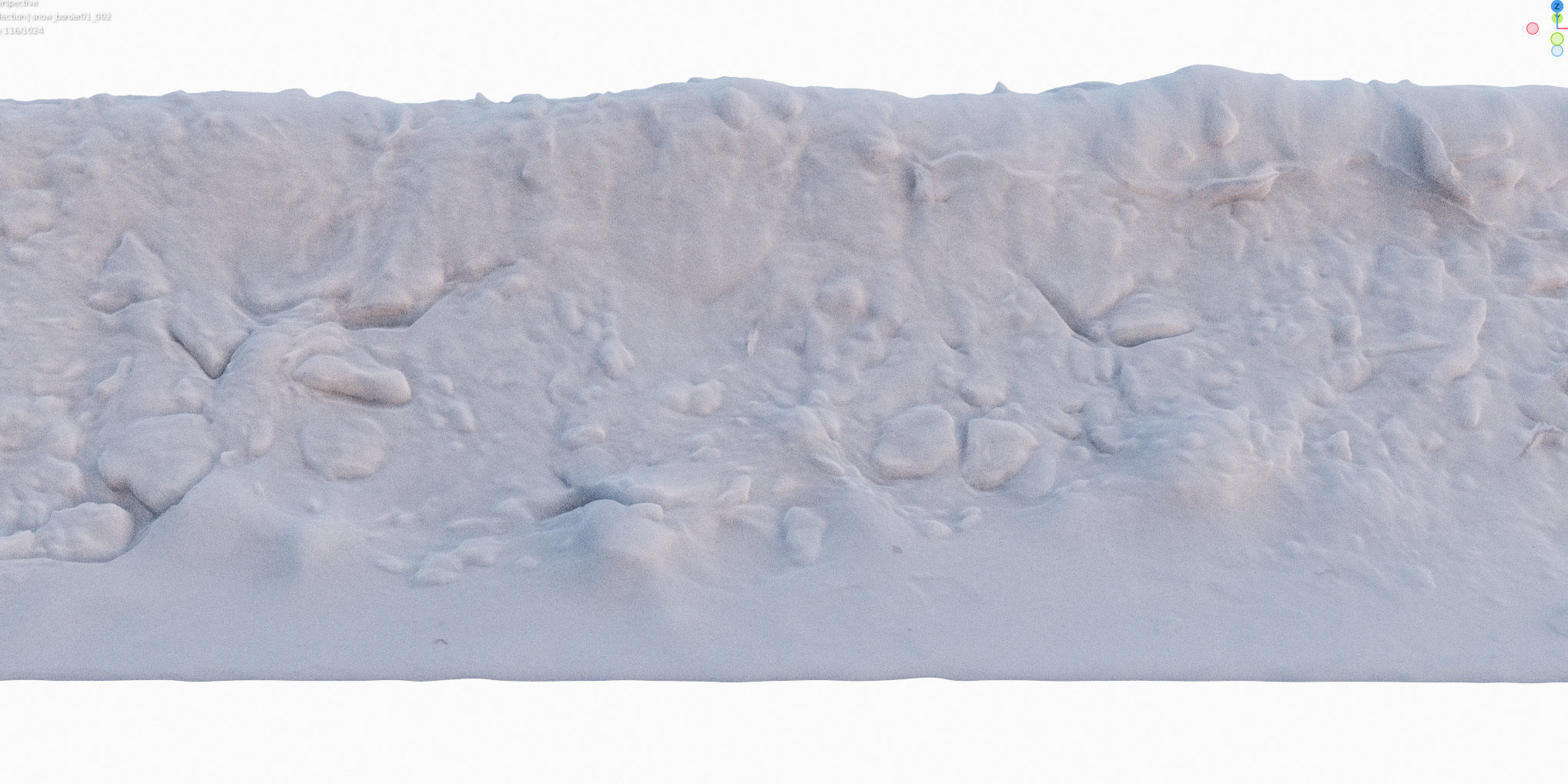 8k seamless snow border 01 3D model_10