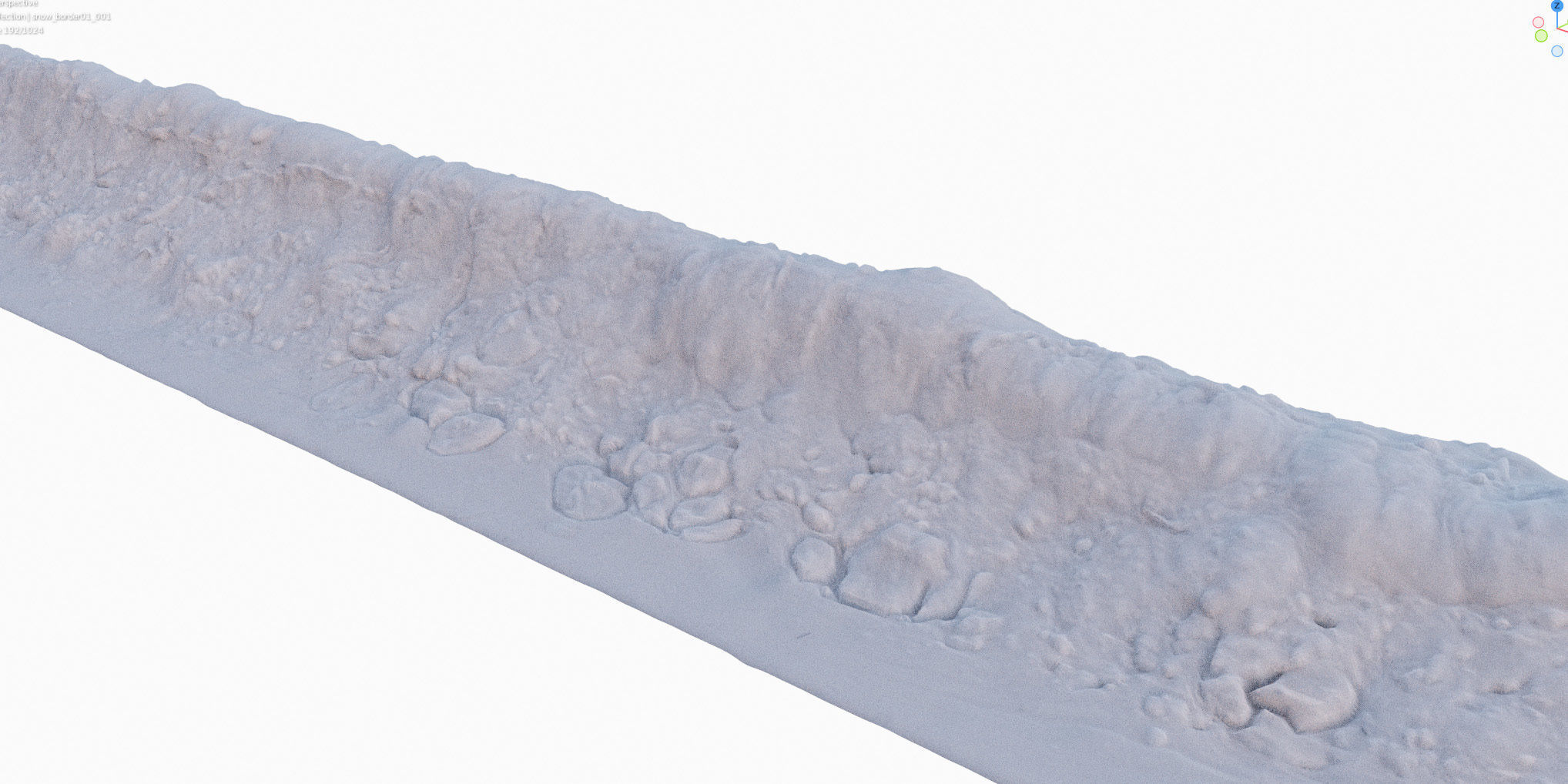8k seamless snow border 01 3D model_5