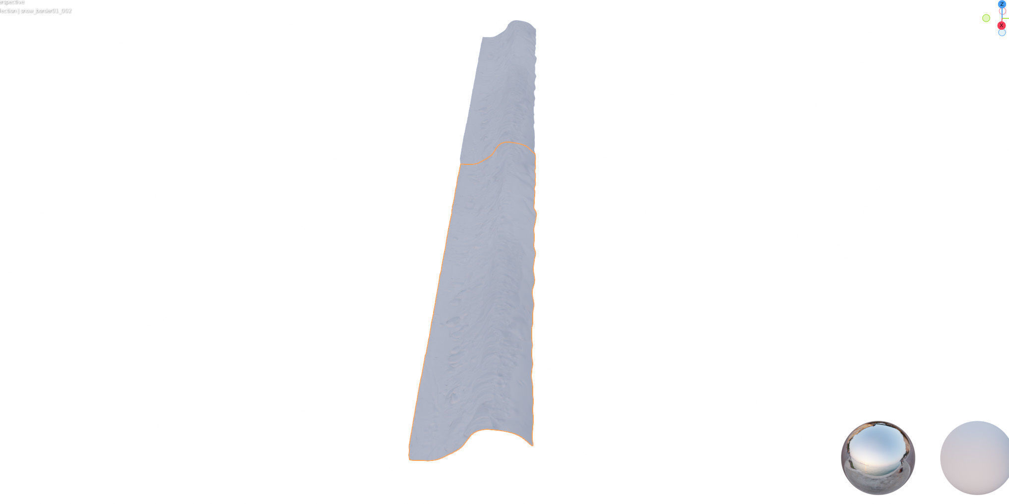 8k seamless snow border 01 3D model_14