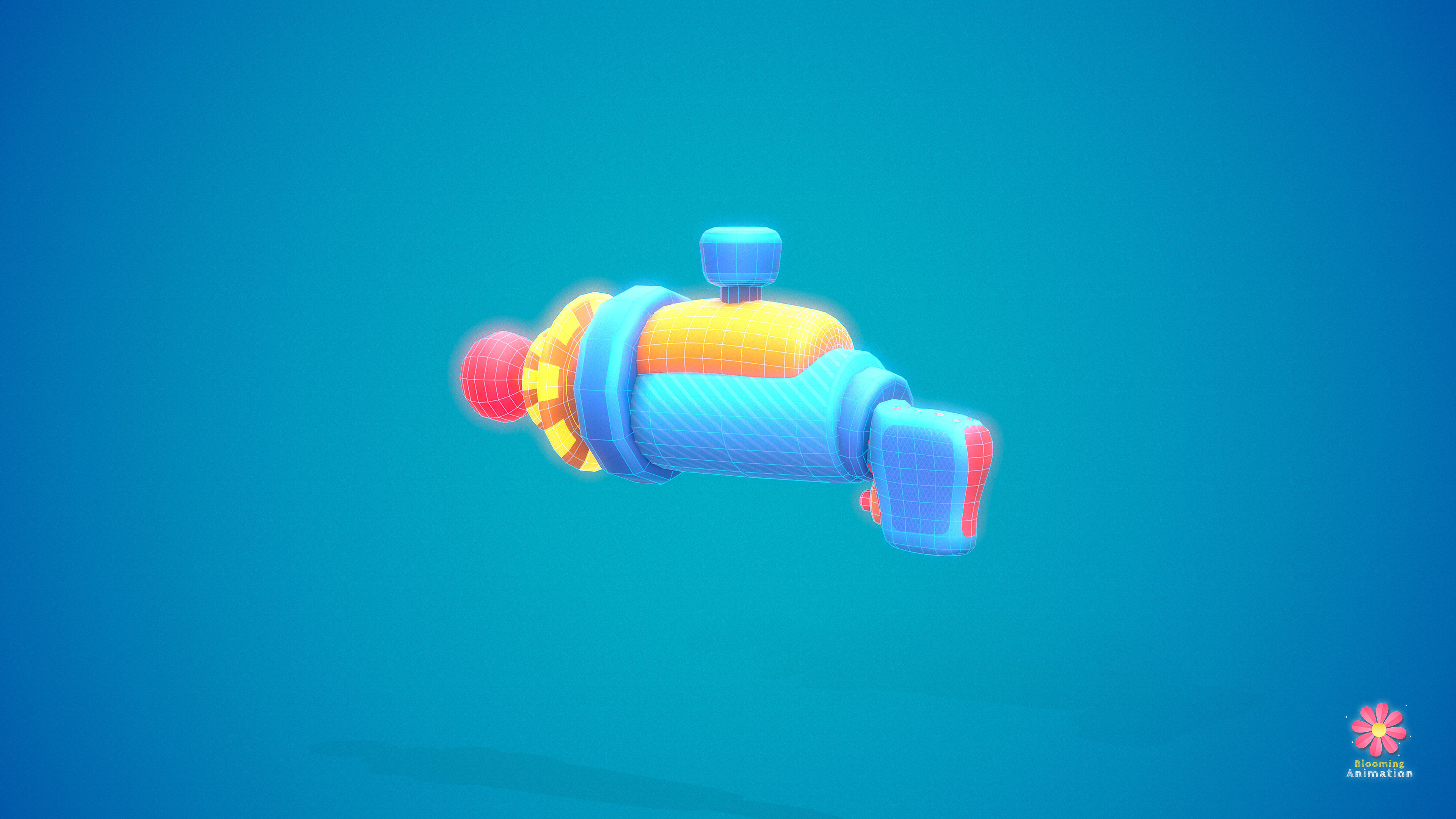 Stylized Laser Gun Low-poly 3D model_8