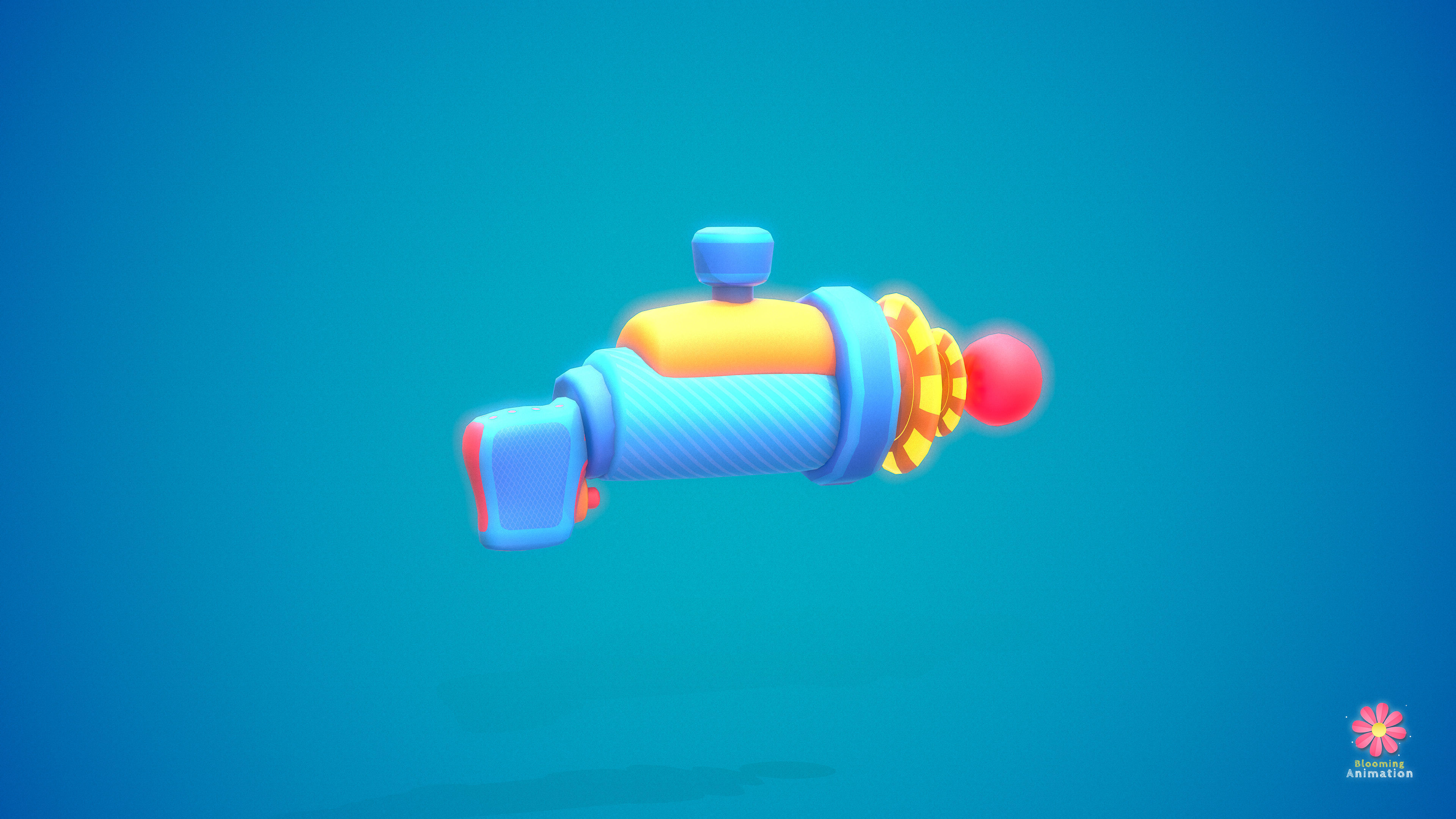 Stylized Laser Gun Low-poly 3D model_2