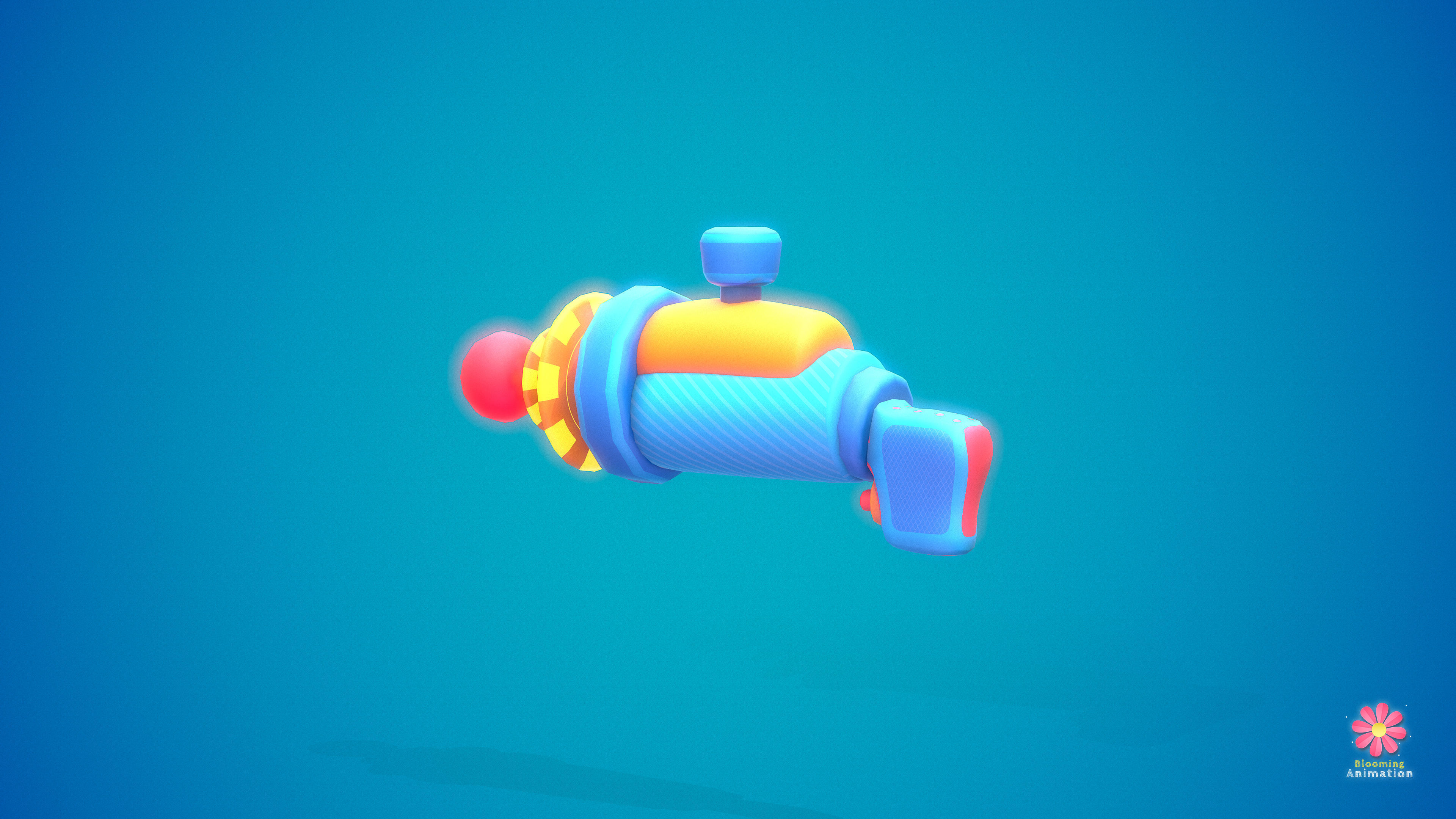 Stylized Laser Gun Low-poly 3D model_3