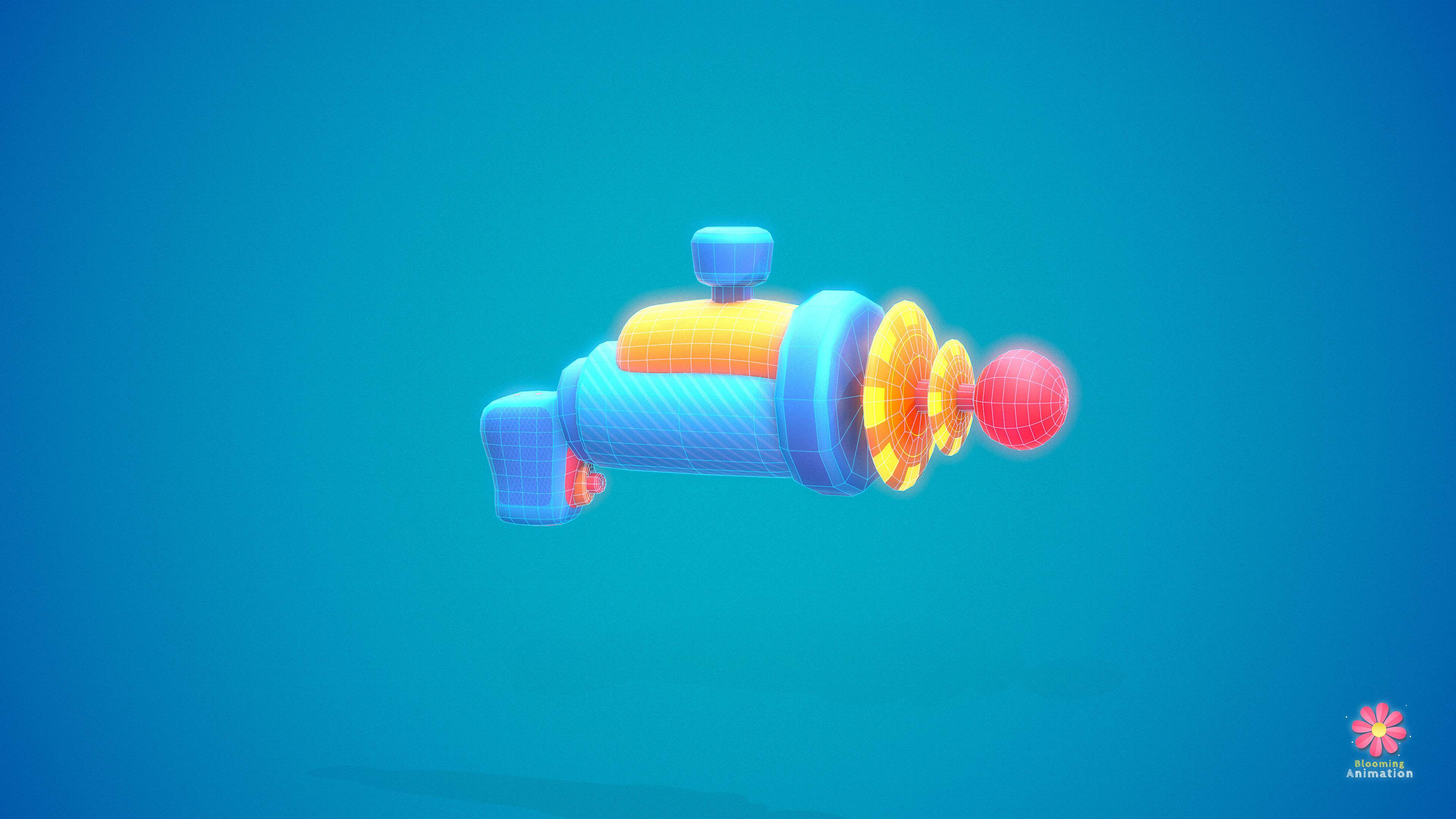 Stylized Laser Gun Low-poly 3D model_6