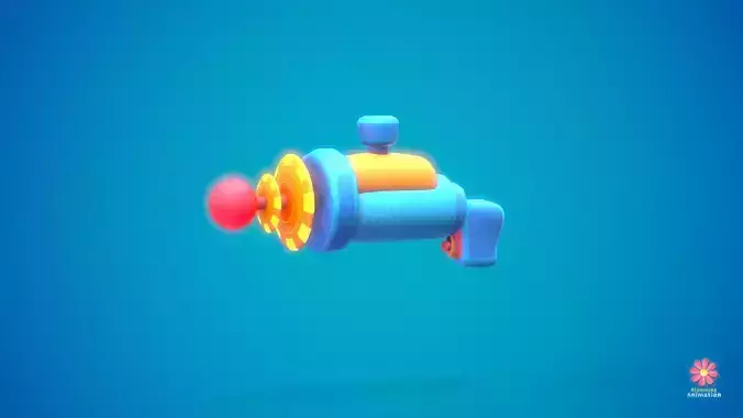 Stylized Laser Gun Low-poly 3D model
