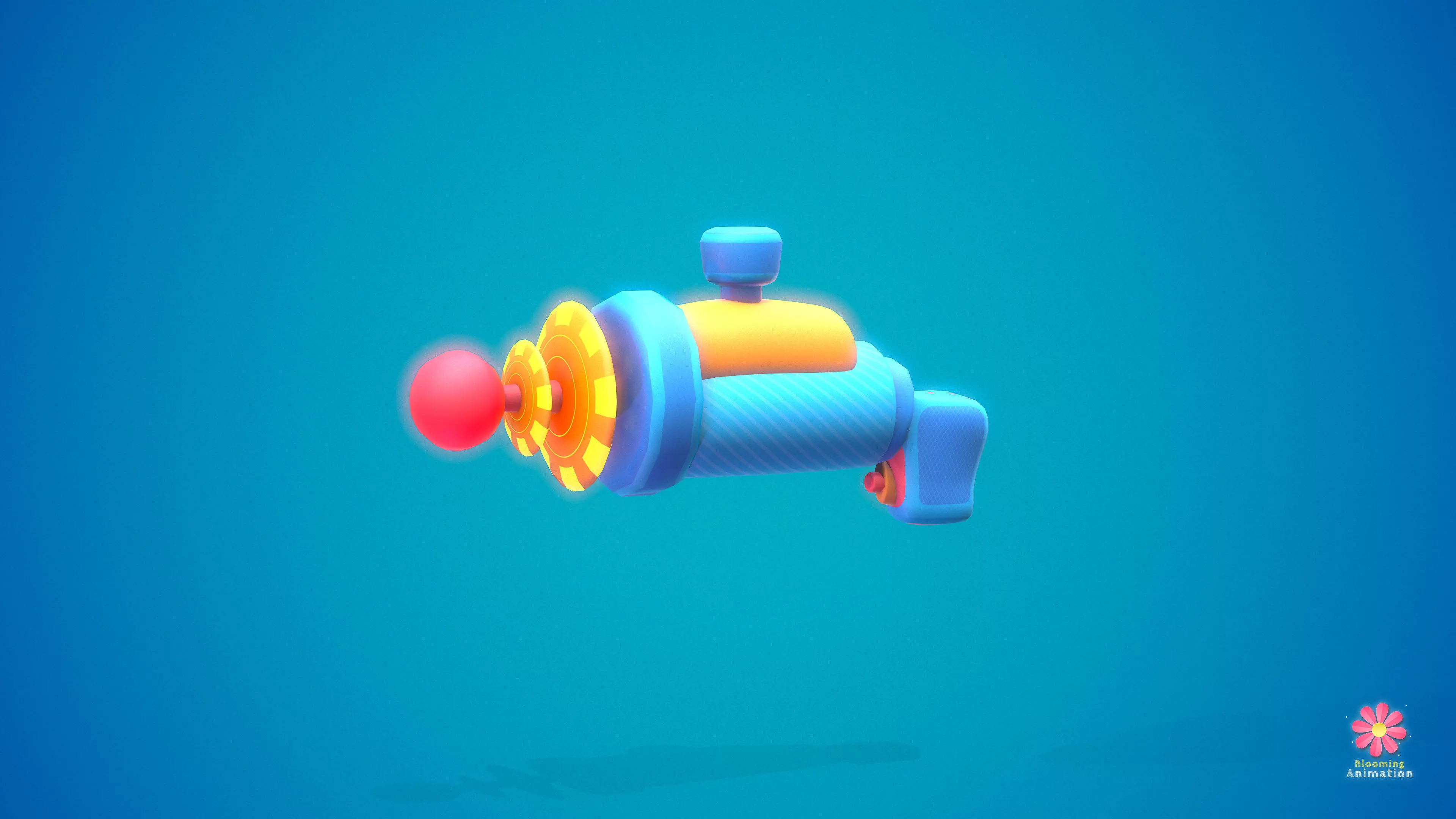 Stylized Laser Gun Low-poly 3D model_0