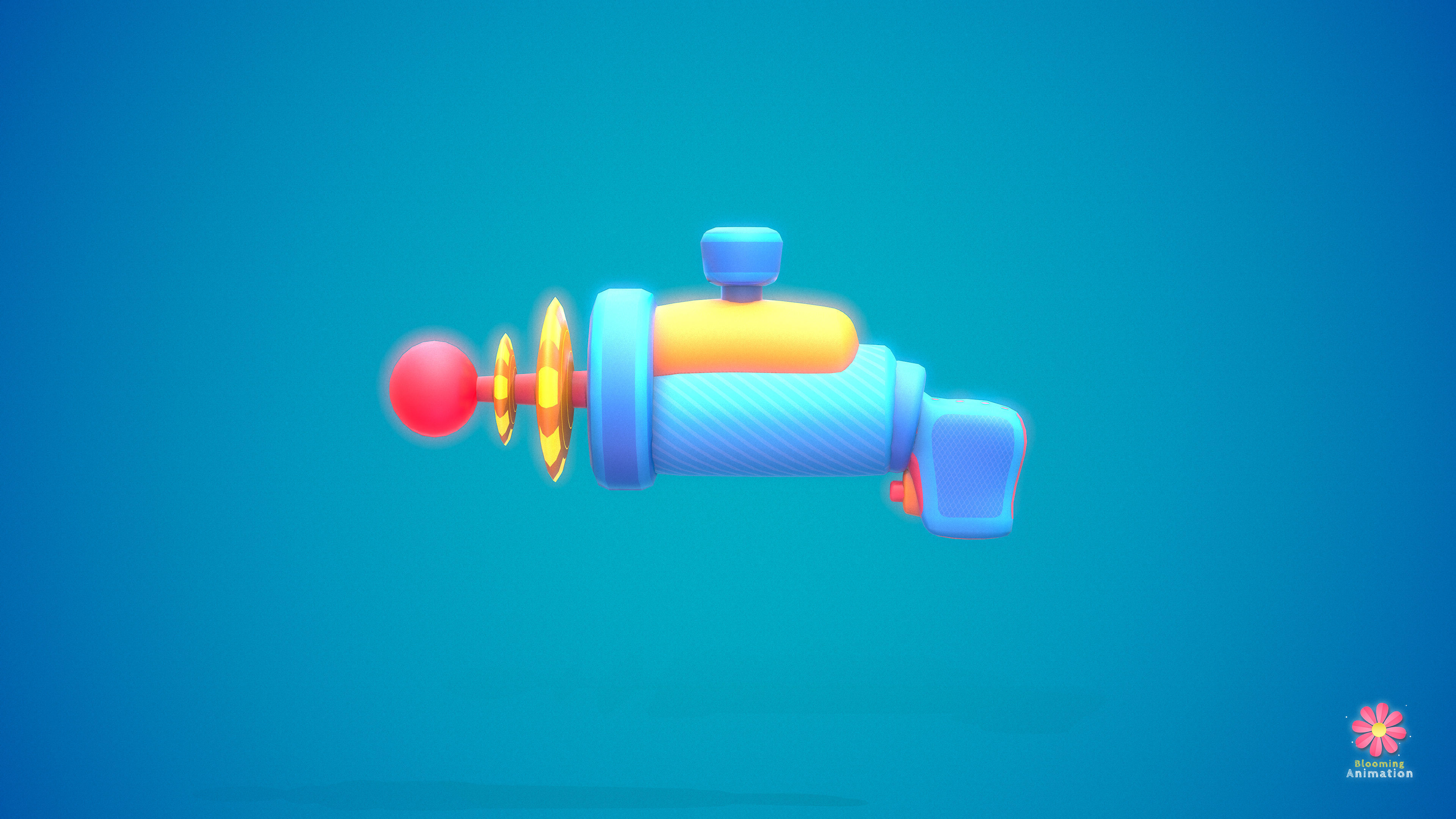 Stylized Laser Gun Low-poly 3D model_4