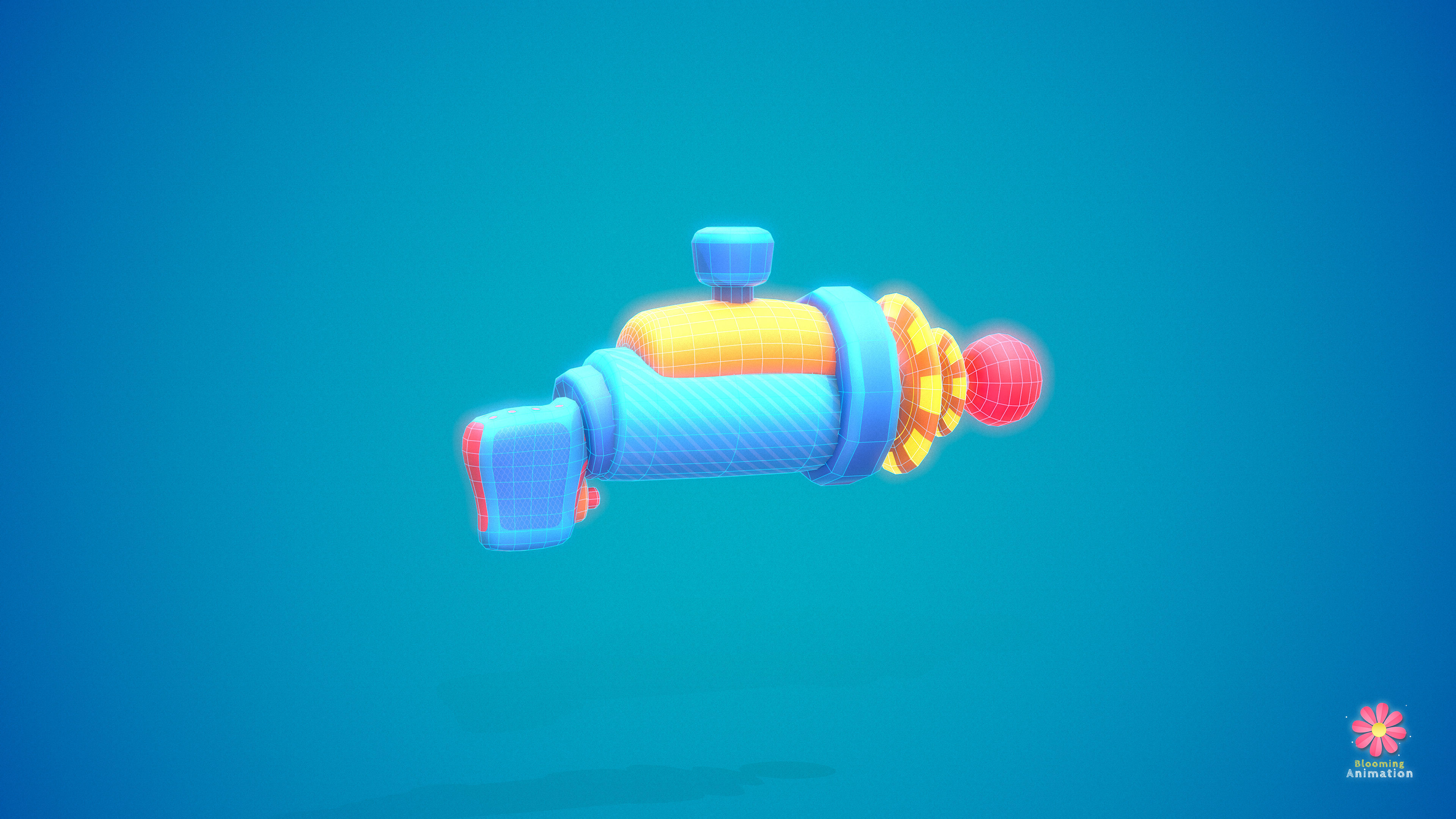Stylized Laser Gun Low-poly 3D model_7