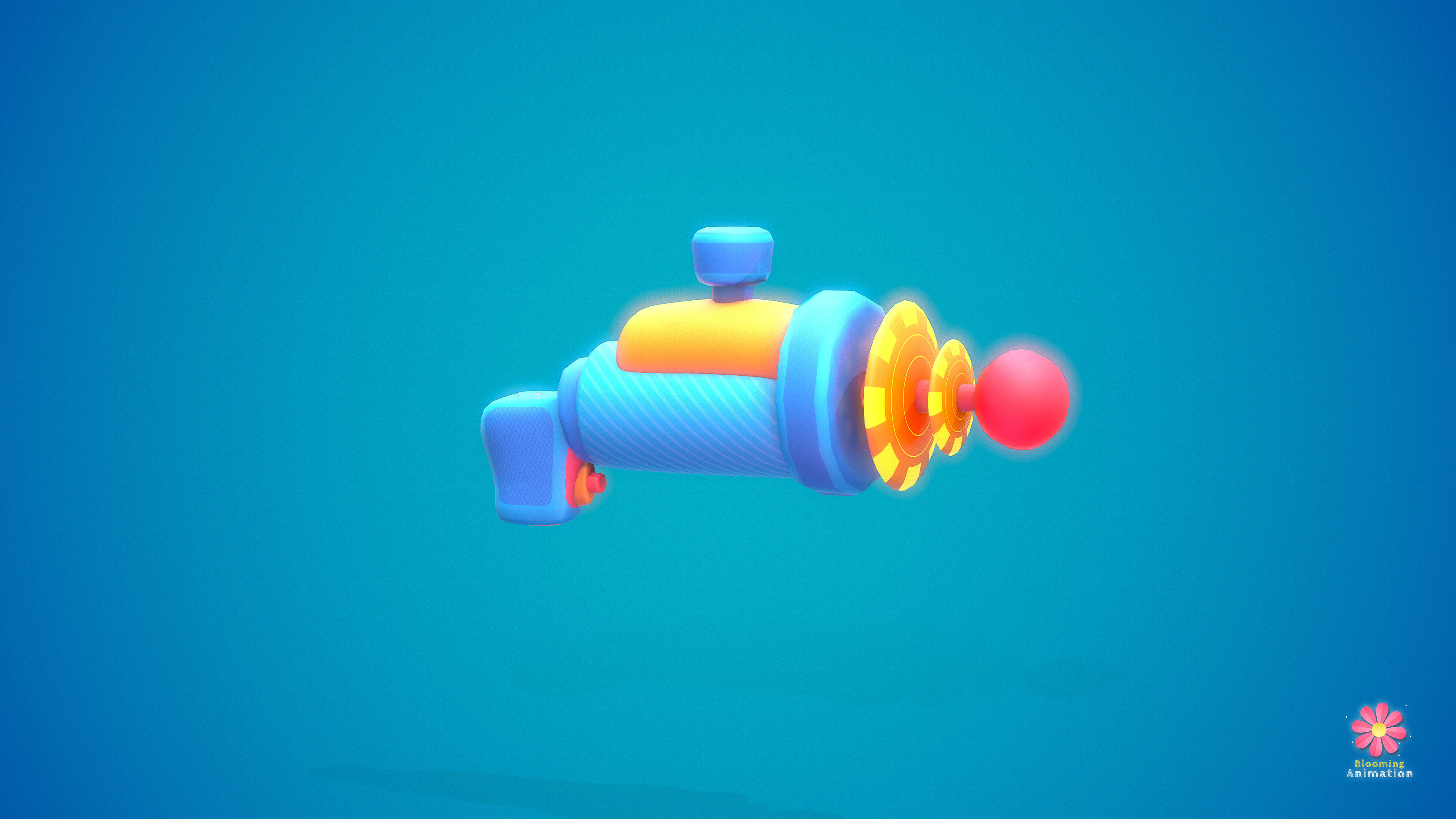 Stylized Laser Gun Low-poly 3D model_5
