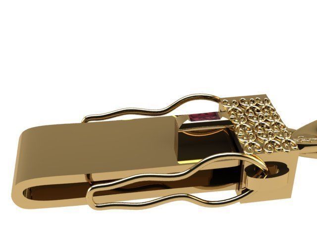 CUBAN LOCK AND NECKLACE  3D print model_4