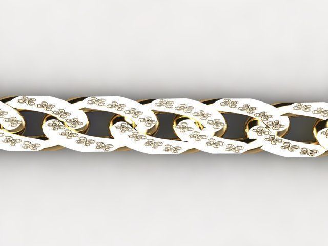 CUBAN LOCK AND NECKLACE  3D print model_1