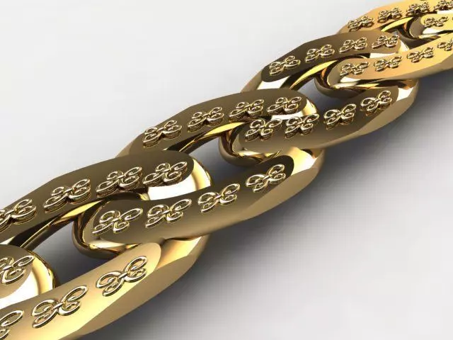 CUBAN LOCK AND NECKLACE  3D print model_0