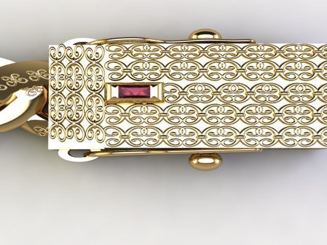 CUBAN LOCK AND NECKLACE  3D print model_2