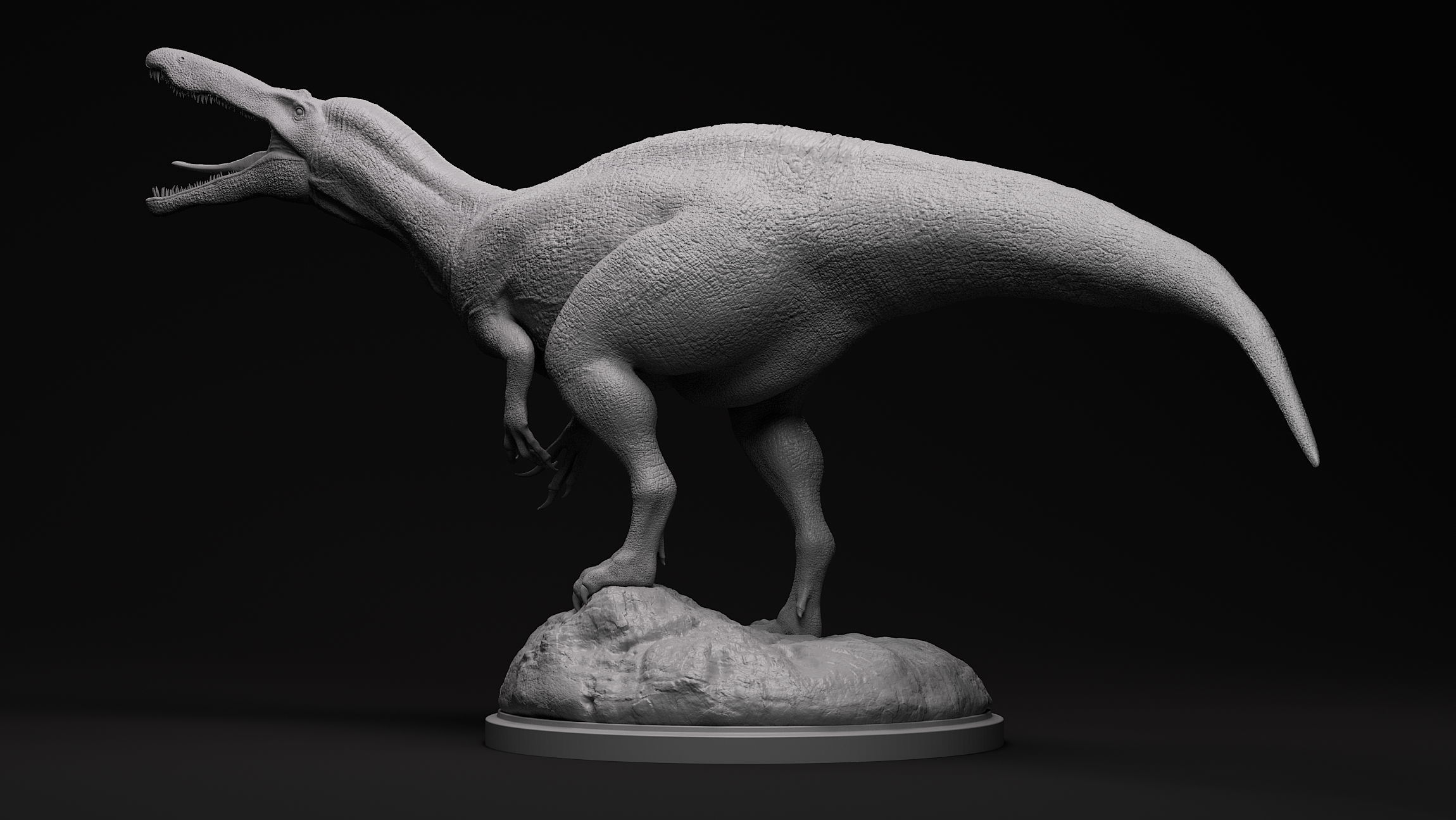 Dinosaur Suchomimus Statue 3D print model_4