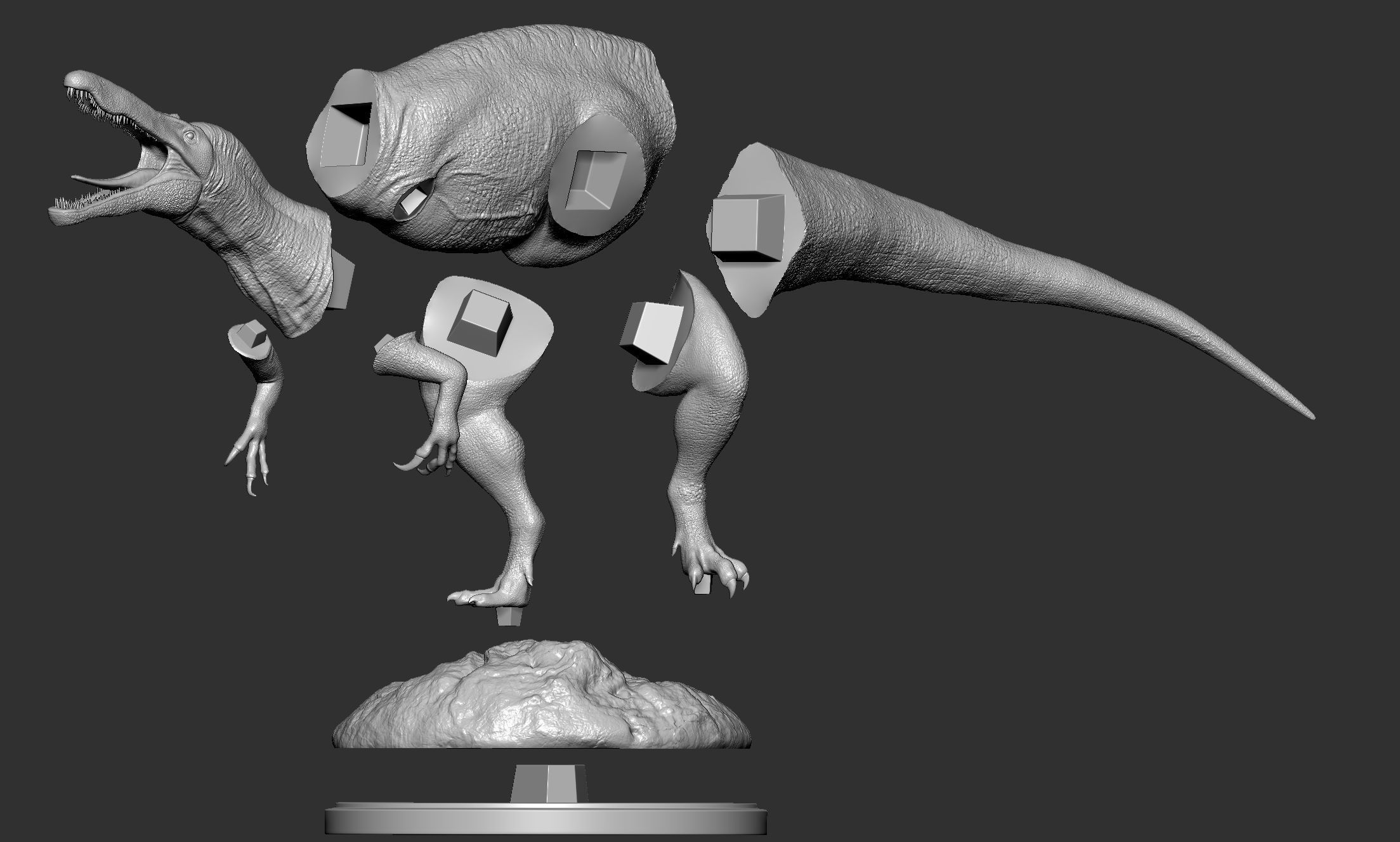 Dinosaur Suchomimus Statue 3D print model_8