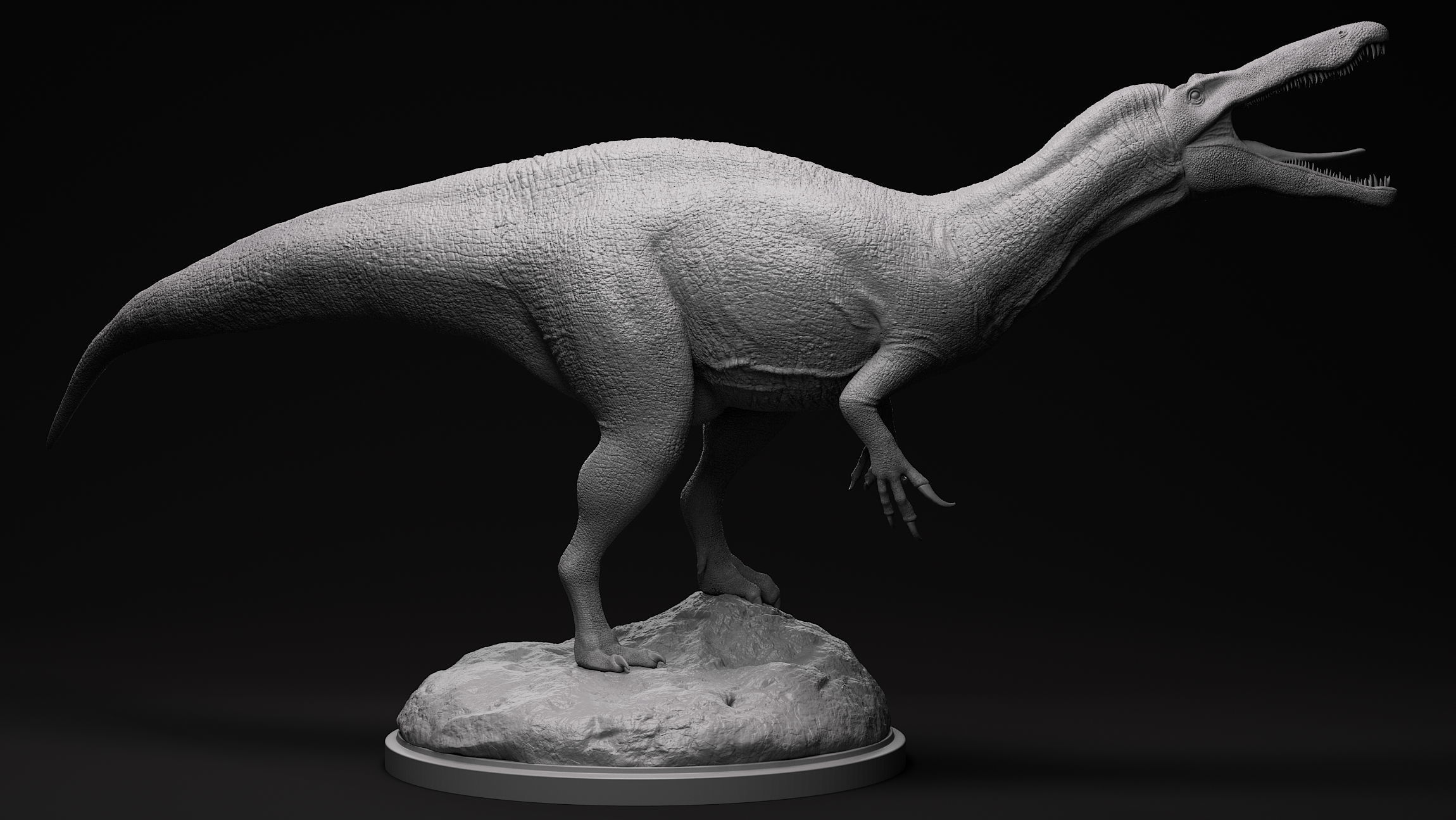 Dinosaur Suchomimus Statue 3D print model_3