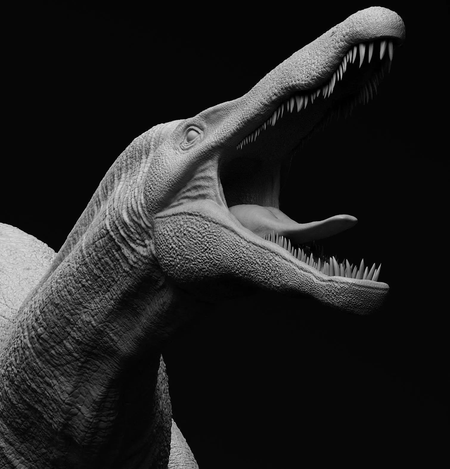 Dinosaur Suchomimus Statue 3D print model_0