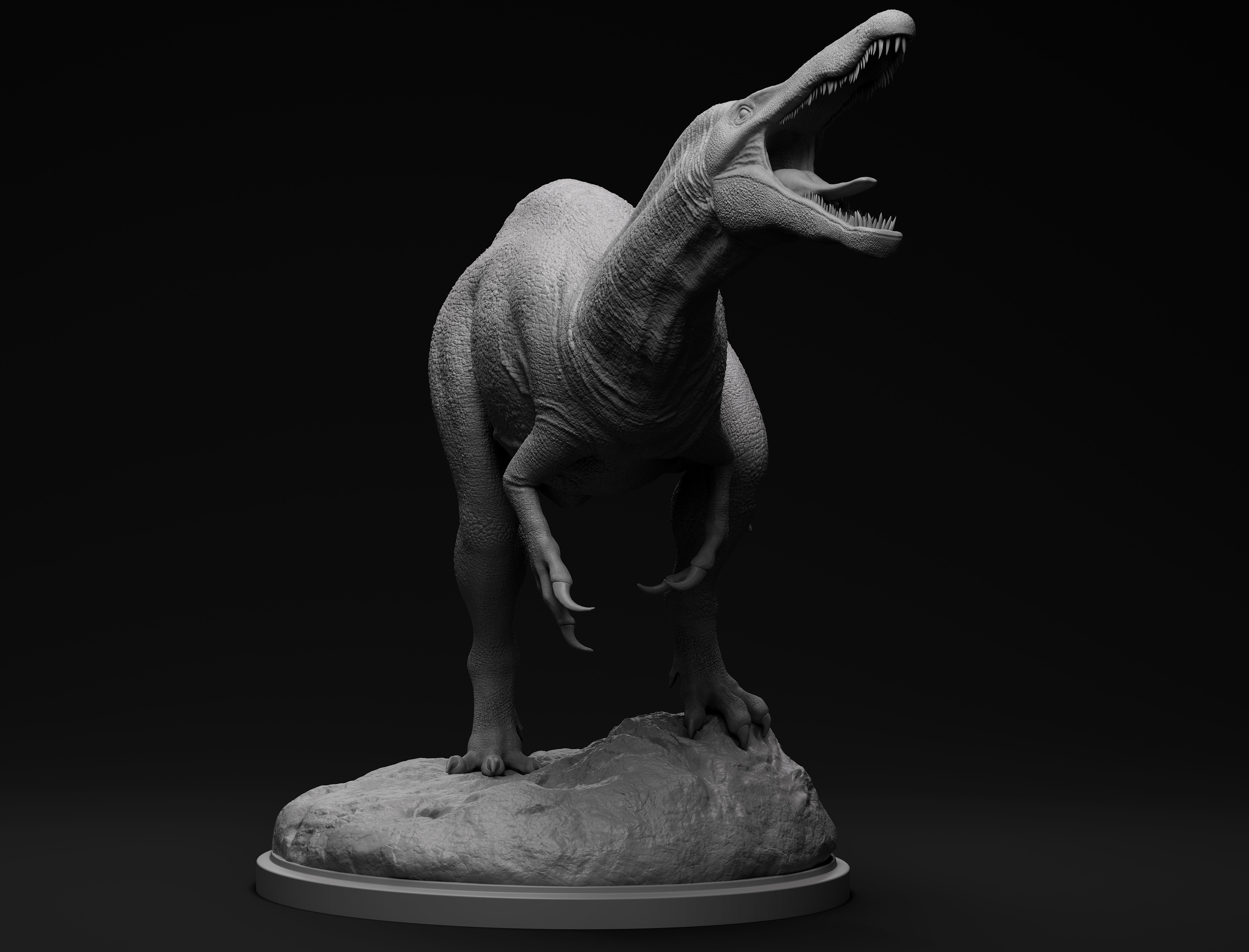 Dinosaur Suchomimus Statue 3D print model_1